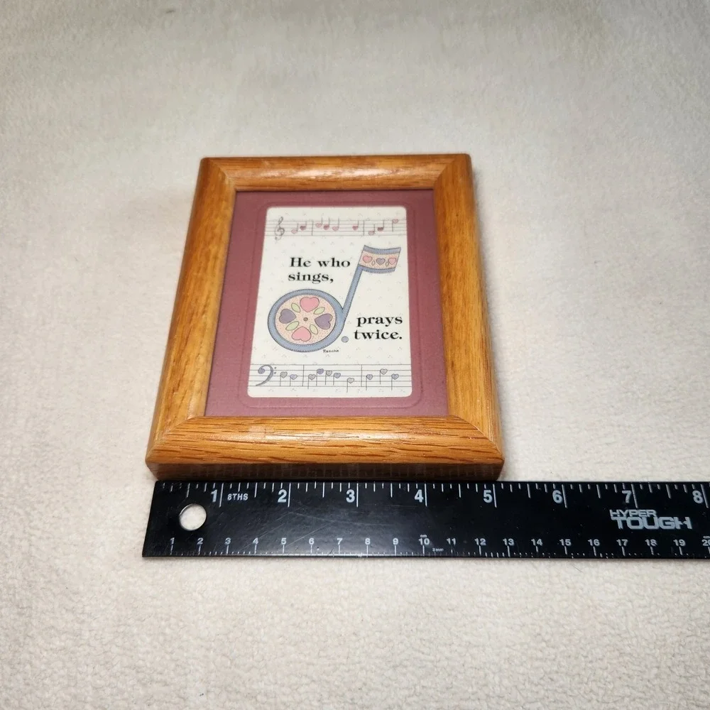 MUSIC‎ Cottagecore Wall Art He Who Sings, Prays Twice Hanging Decor 90's VTG